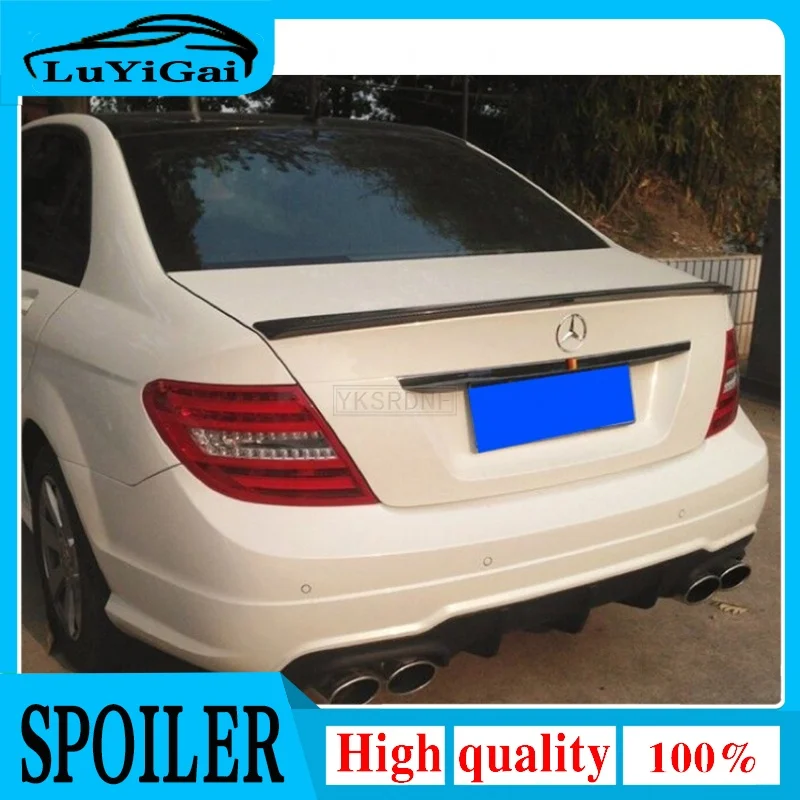 For Mercedes Benz W204 Spoiler 2008-2014 C-class C180 C200L C63 Spoiler High Quality ABS Car Rear Wing Spoiler