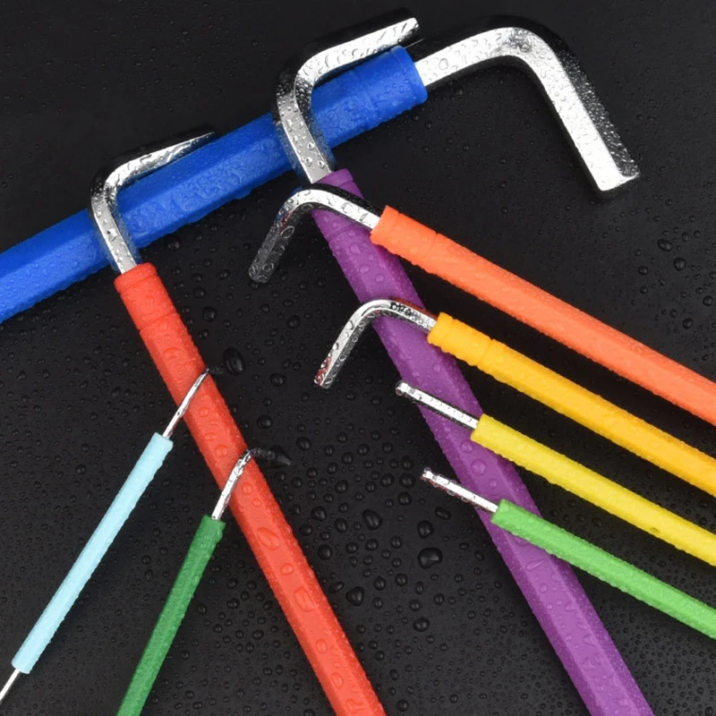 ألين مفتاح مجموعة L وجع عدة ل ألين المسمار 9 قطعة الذراع الطويلة عرافة مفتاح مجموعة 1.5 مللي متر إلى 10 مللي متر مسدس المفك أدوات يدوية لإصلاح الدراجة #6