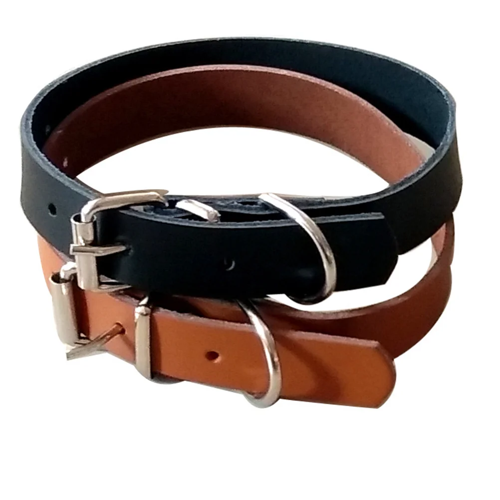 

Pet Collars Luxury Cow Plain Pet Dog Puppy Collar for Small and Medium Dogs - Size XS (Brown)