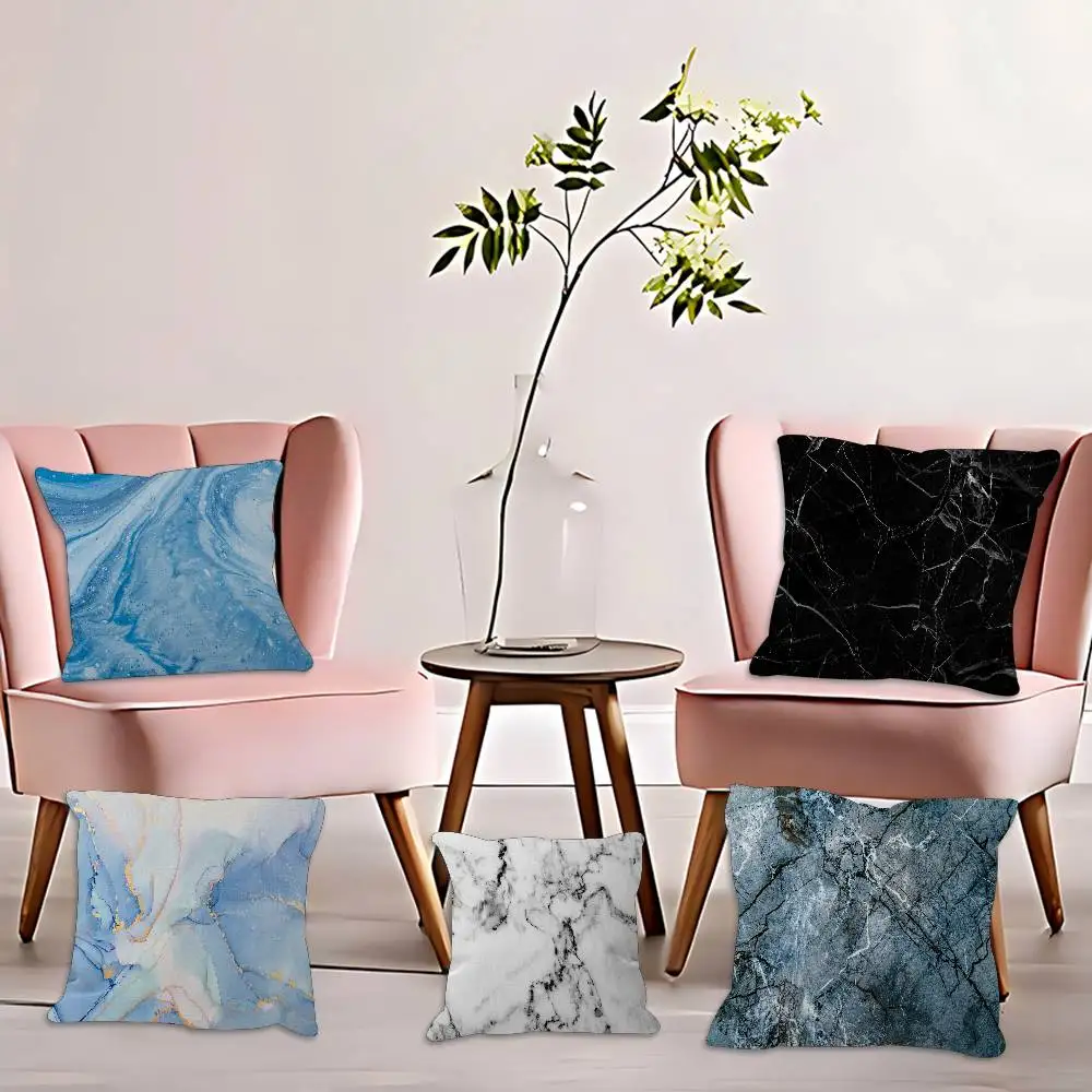 New Fashion Marble Black White Gold Stone Cushion Cover 30x50 Polyester Sofa Cushions Throw Pillows Home Decoration Pillowcover