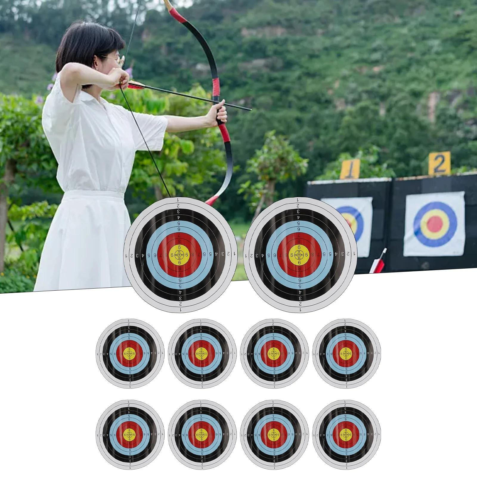 

10Pcs Target Paper Face 40x40cm Practice Training Bow Arrow Darts Papers For Arrow Bow Practice Outdoor Sports