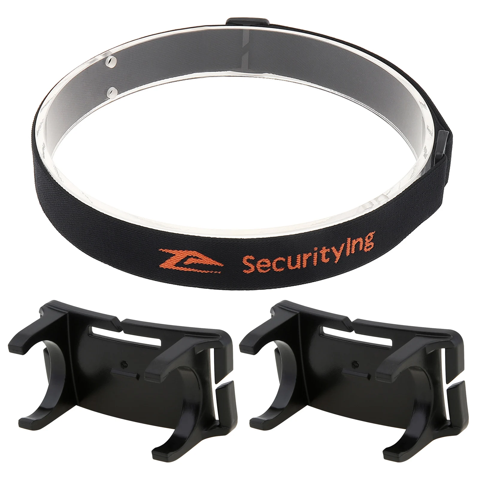 SecurityIng Elastic Headband Adjustable Headlight Strap for 22-26mm Torch Headlight with 2pcs Headlight Bracket, Head Lamp Strap