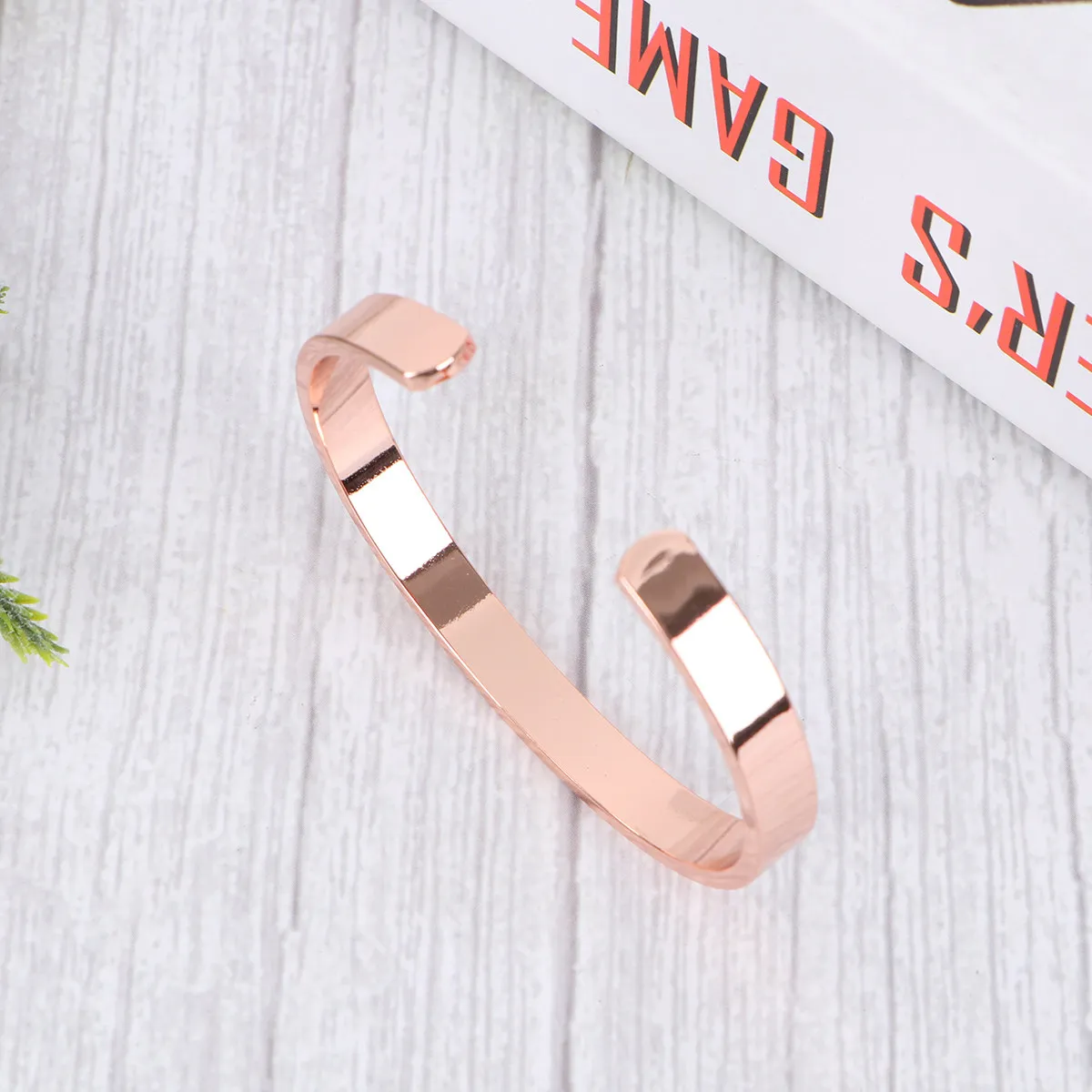 Magnetic Copper Bracelet Rose Gold Open Cuff Bangle Wrist Jewelry Health Care Relief Stylish Daily Wear Best Gift