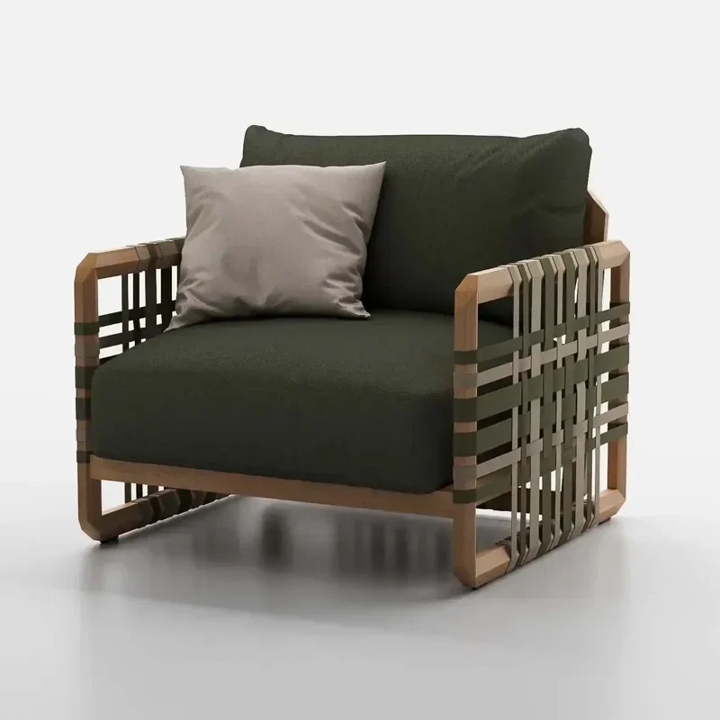 Outdoor Rattan Sofa Villa Terrasse Rattan Stuhl Freizeit Kombination Couchtisch Outdoor Garten Innenhof Modell Zimmermöbel