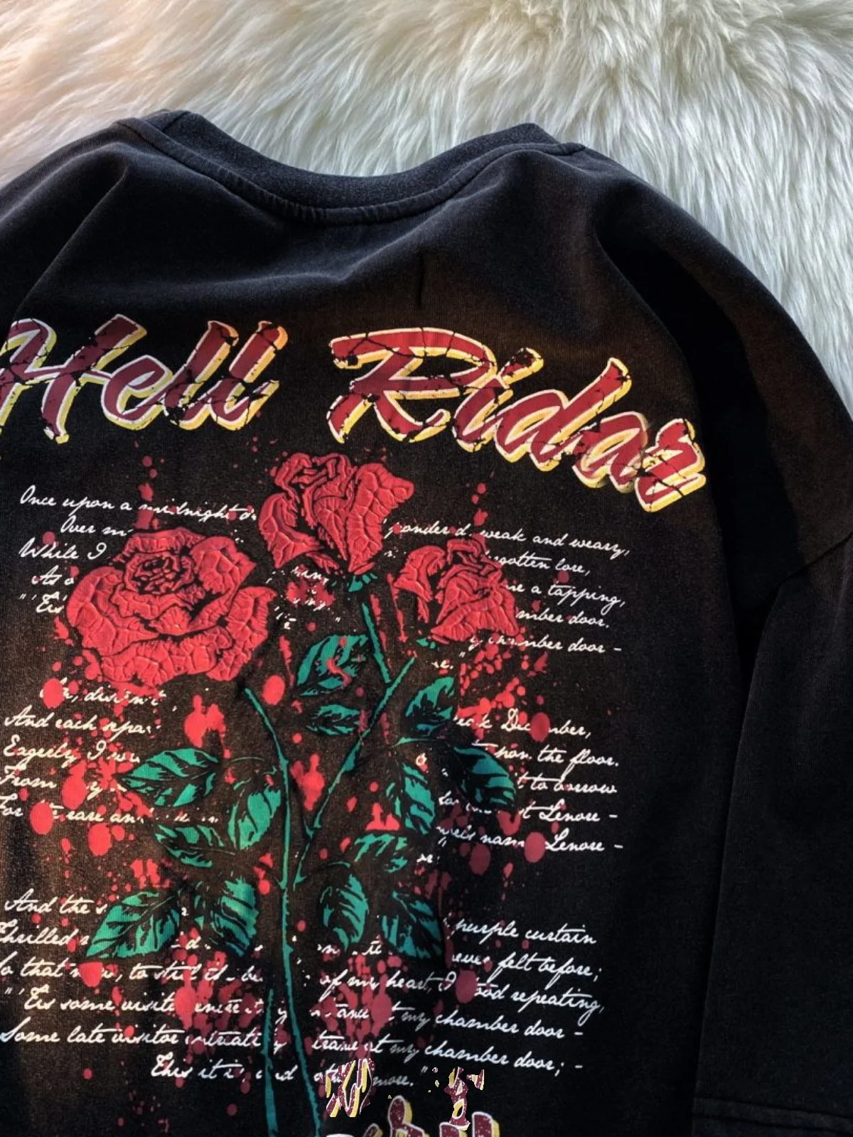 American Retro Vintage Rose T-Shirt Street Fashion 100 % Baumwolle Sommer Bequem Vielseitig Erwachsene Herren Täglicher Gebrauch Weich Atmungsaktiv
