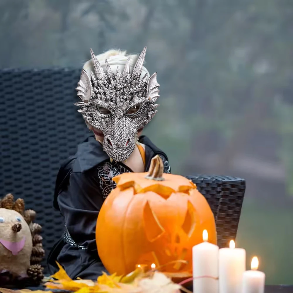 Horror Drago Maschera di Halloween Mardi Gras Festa di Carnevale Schiuma PU 3D Drago Maschera Masquerade Puntelli Cosplay Accessori di abbigliamento