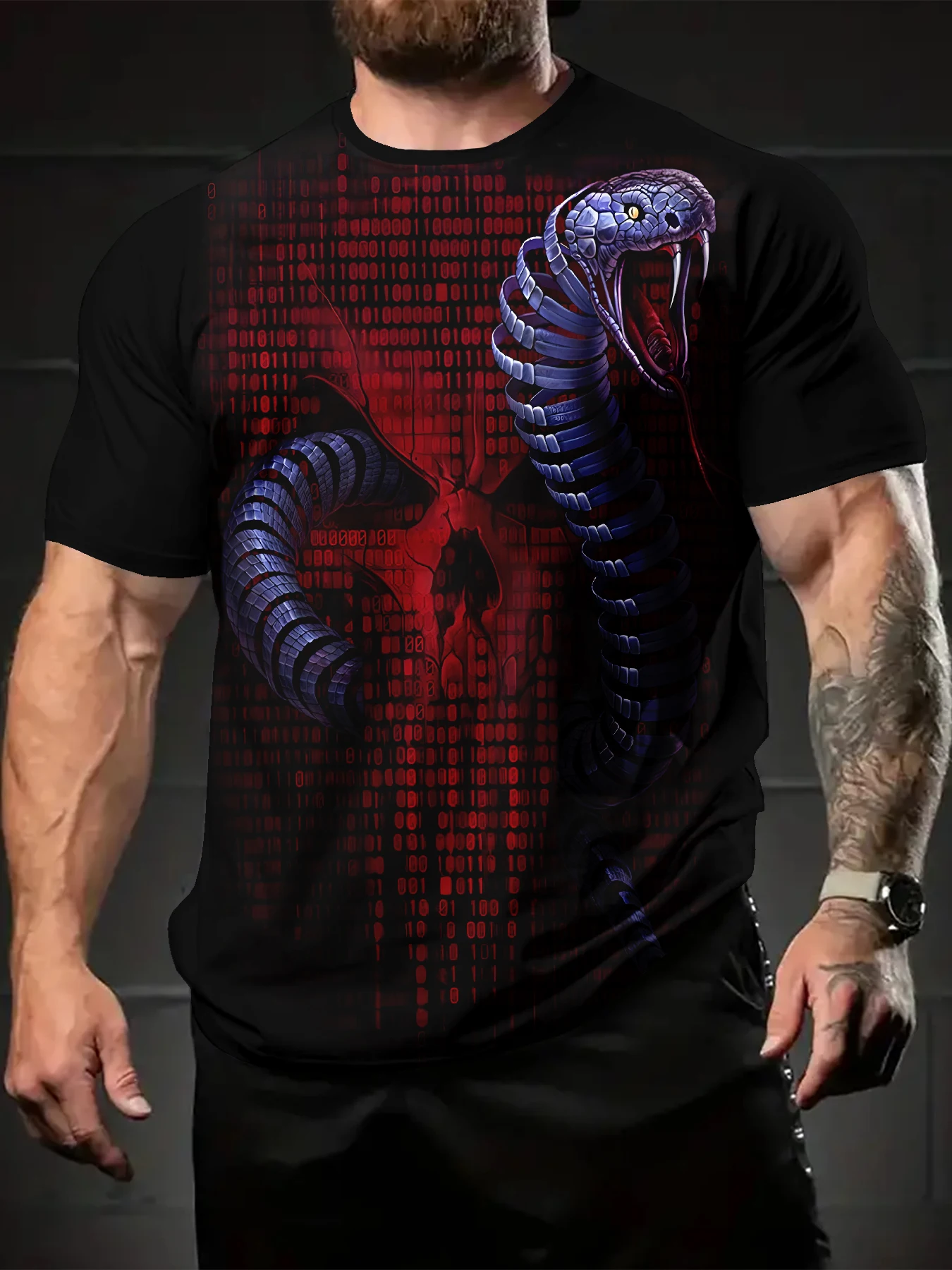 

Men's 3D Digital Printed Casual T-Shirt, Fashionable and Breathable Top