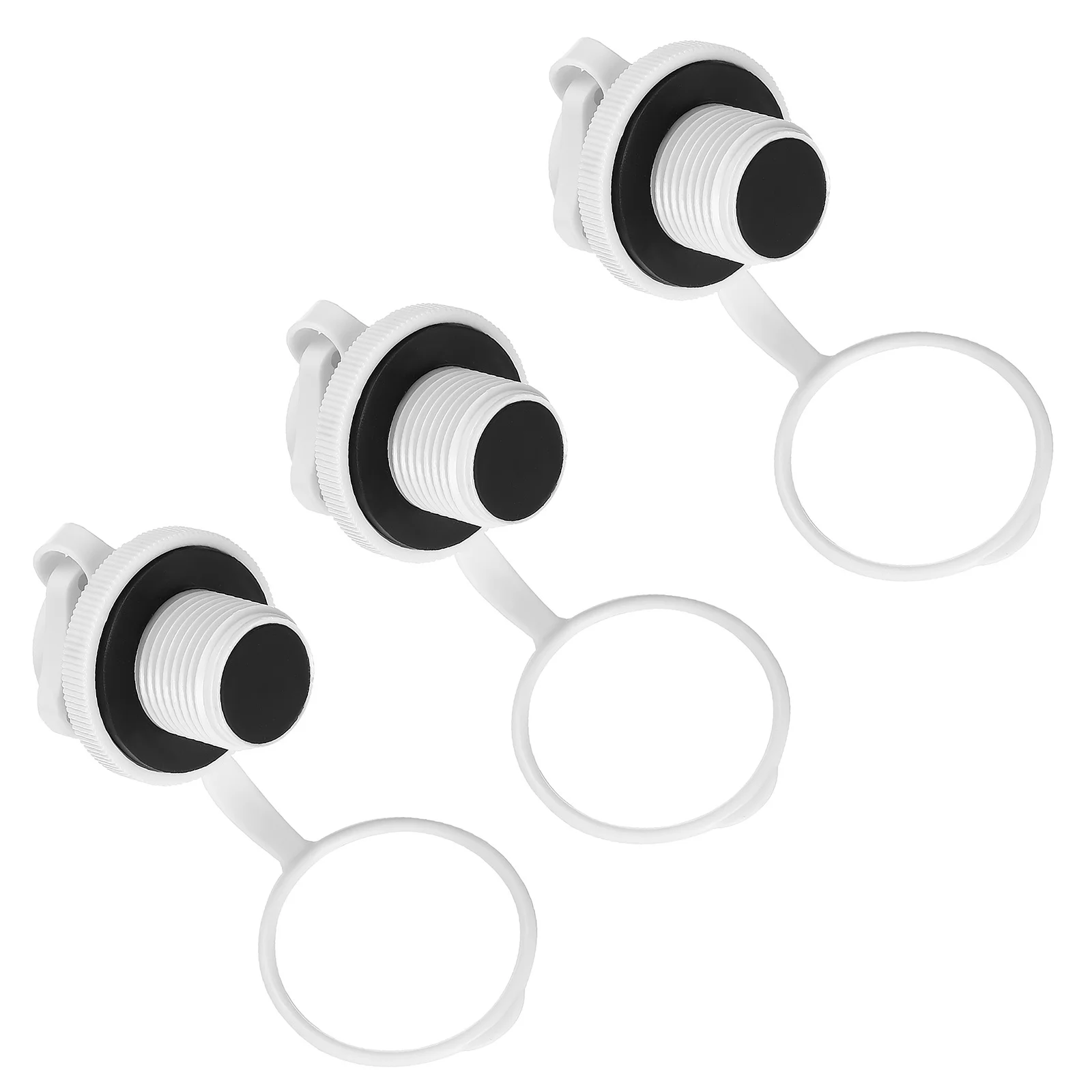 3개입 인플레이터블 보트 스파이럴 에어 밸브 22mm 화이트 스크류 밸브 에어 매트리스 카약 풀 보트 딩기 카누용 교체용