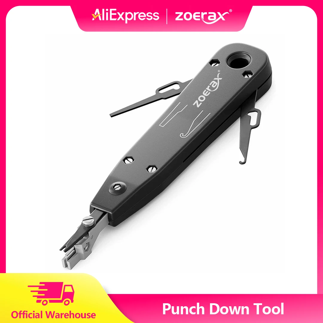 ZoeRax Punch Down Tool 110 Wire Cutter Knife Telecom Pliers For Rj45 Keystone Jack Network Cable Telephone Module Patch Panel