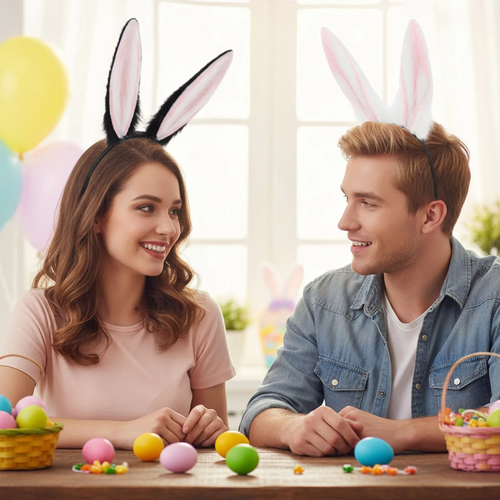 Animal Bunny Ears Headband Artificial Plush Headwear Easter Christmas Party Costume Accessories