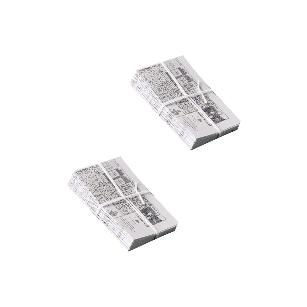 

2 Pcs Simulated 1:12 Newspaper Bundle House Accessories Mini Handmade Newspapers Toys Artificial Micro Decors Layout Props