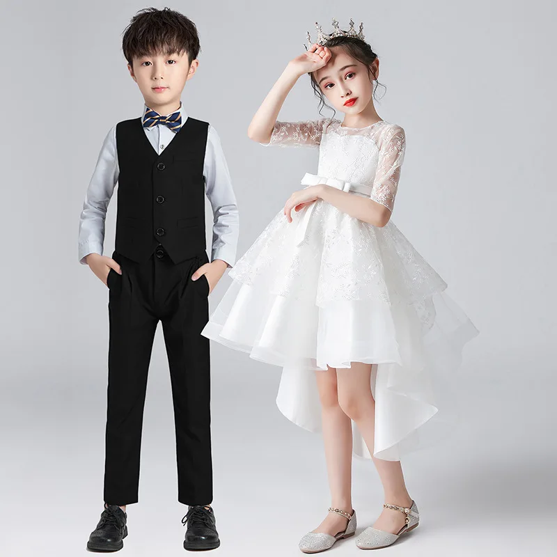 Children's formal dress boys' suit performance  suit set girls' performance dress choir dress performance suit