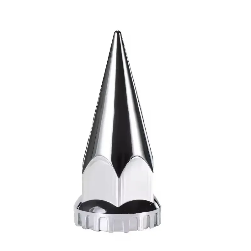 33mm Chrome Plated ABS Truck Lug Nut Covers Spire Style Wheel Bolt Caps for Semi Trailer RV Bus 10 Pack