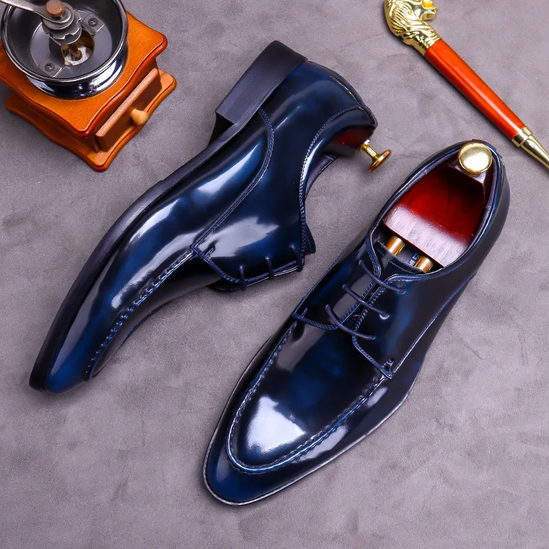 Luxury Patent Leather Men\'s Formal Shoes Comfortable Genuine Leather Men Dress Shoes Elegant Man Wedding Social Derby Shoes