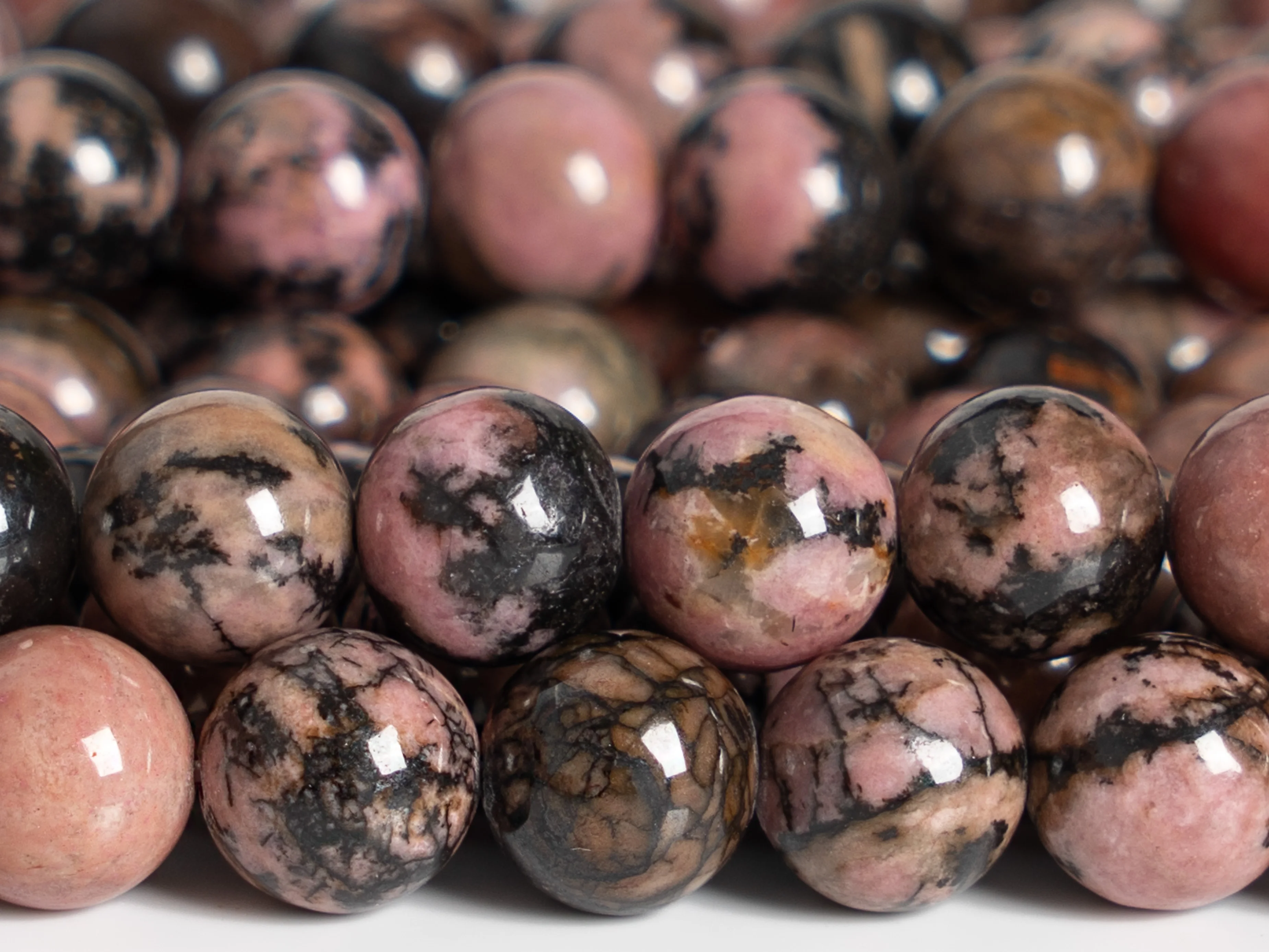 4/6/8/10 MM Beautiful Rhodonite Beads Grade Genuine Natural Gemstone Full Strand Round Loose Beads for Handmade Jewelry Making