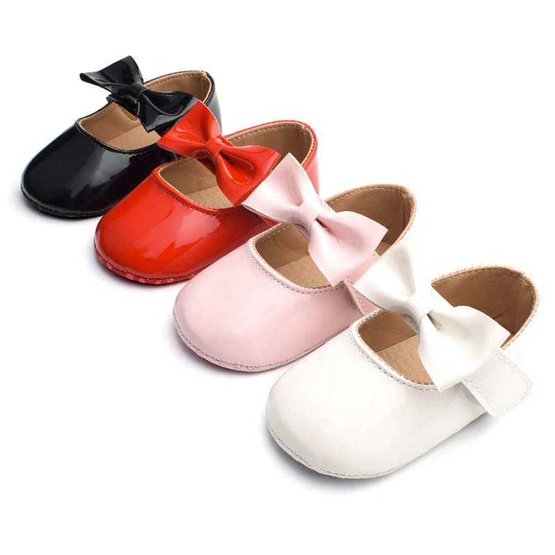 Baywell Baby Girl Shoes Comfortable Bowknot Artificial Leather Cotton Sole Shoes Fashion First Walkers Kid Girls Shoes