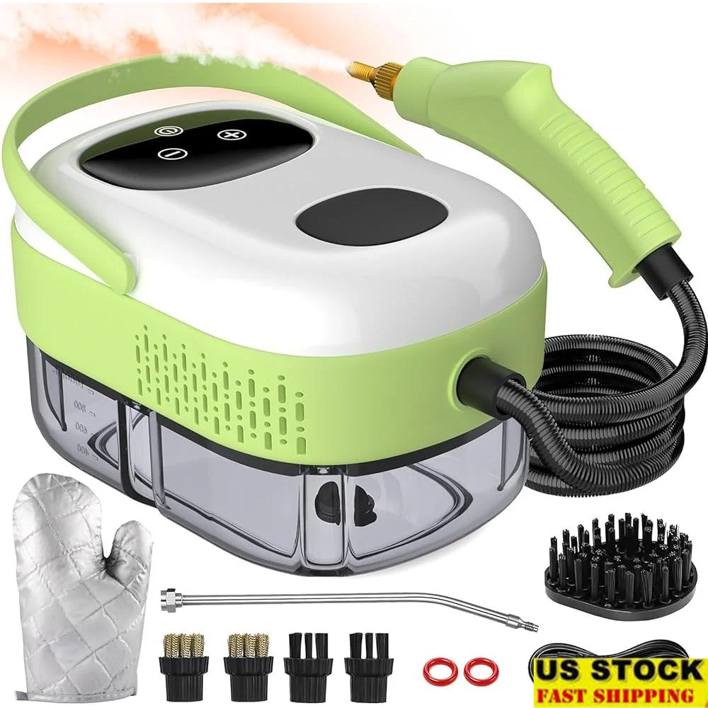 2500W Portable Steam Cleaner Fast Heating 10s Large Capacity with 9 Accessories Heavy Duty Multi-Surface Cleaning 221°F 3BAR