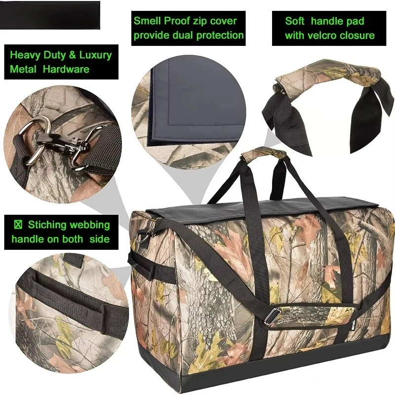 Large Capacity 90 L Waterproof and Deodorant Travel Duffel Bag Gym Tote Bag, Carbon Lined