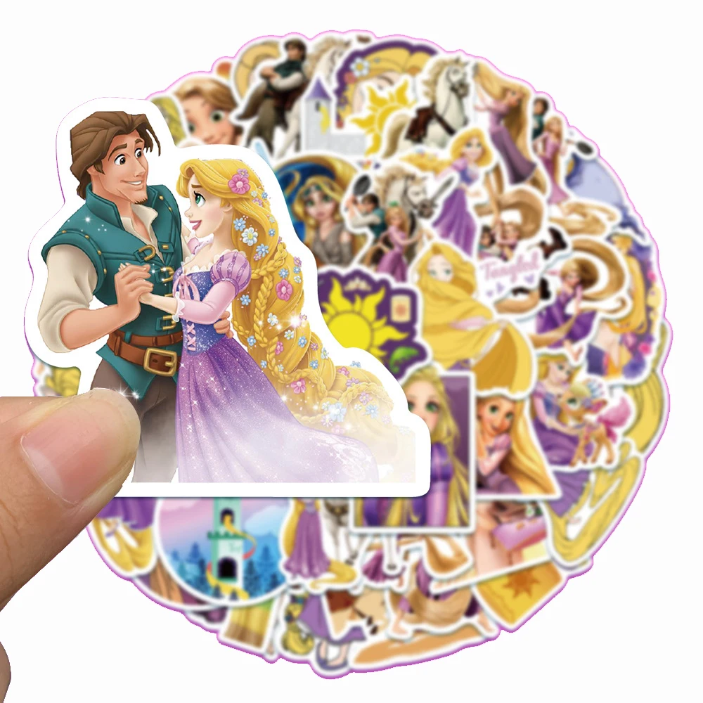 10/30/50pcs Disney Cartoon Movie Tangled Rapunzel Stickers for Kids DIY Laptop Phone Stationery Waterproof Vinyl Anime Sticker