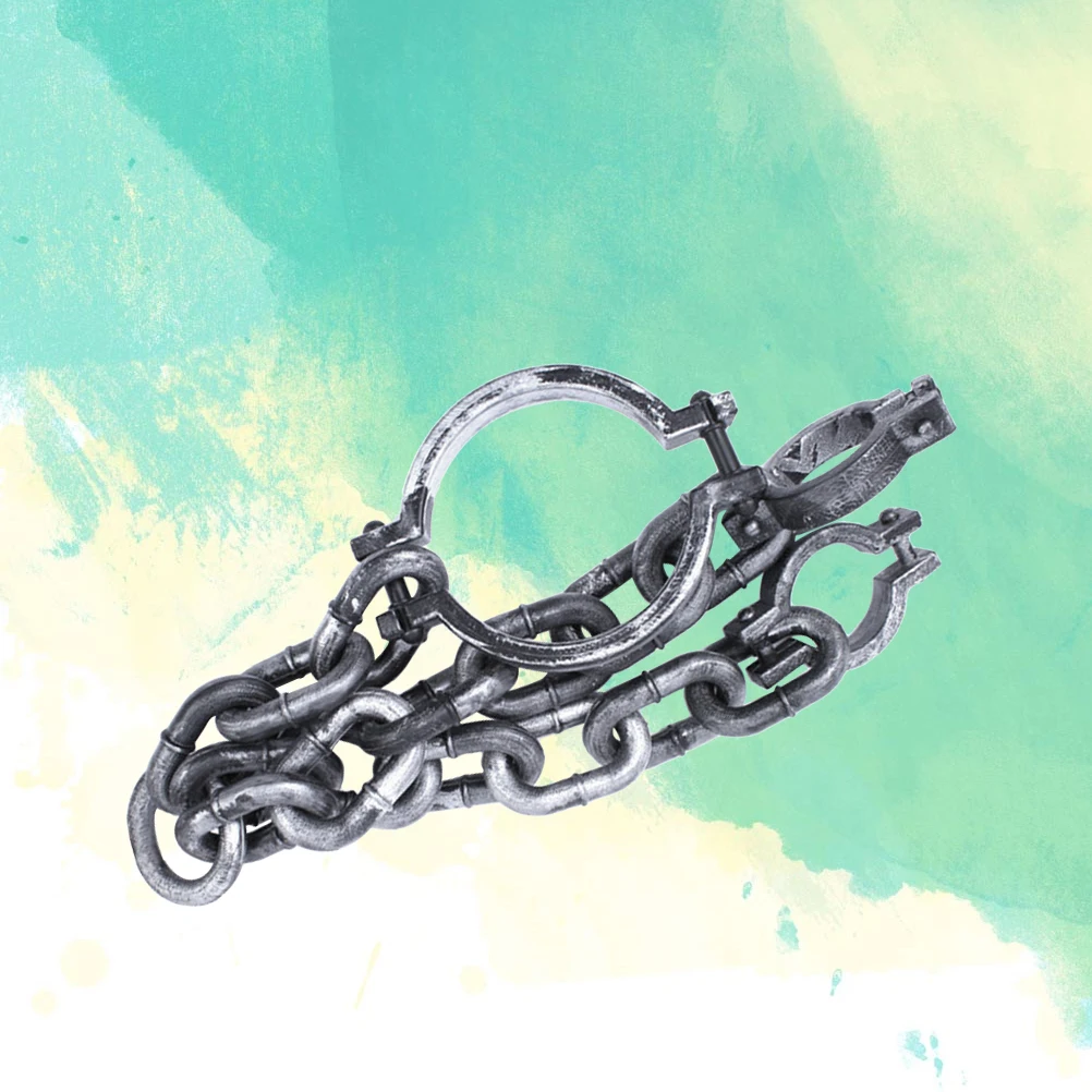 

Costume Chain Plastic Handcuffs Props For Halloween Party Role Play Stage Performance Accessory
