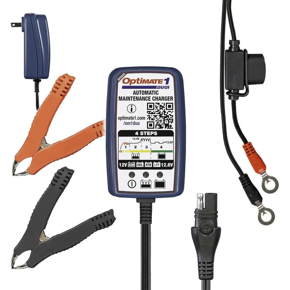 

Optimate 1 Duo, TM-409, 4-Step 12V / 12.8V 0.6A Battery Charger & maintainer