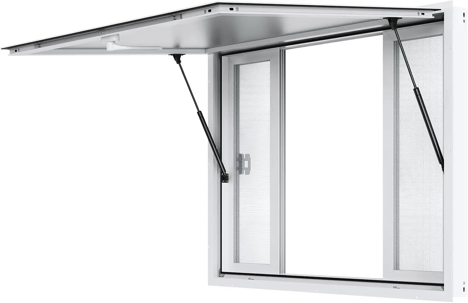 Concession Window Aluminum Alloy Frame Service Windows for Food Truck Up to 85 Degrees Stand Serving Window with Awning Door