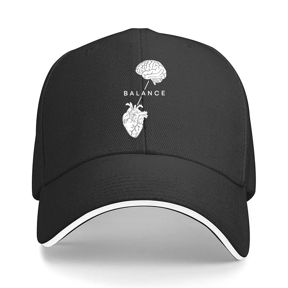 Brain Heart Balance Design Sandwich Baseball Cap Outdoor Workouts Sun Hat