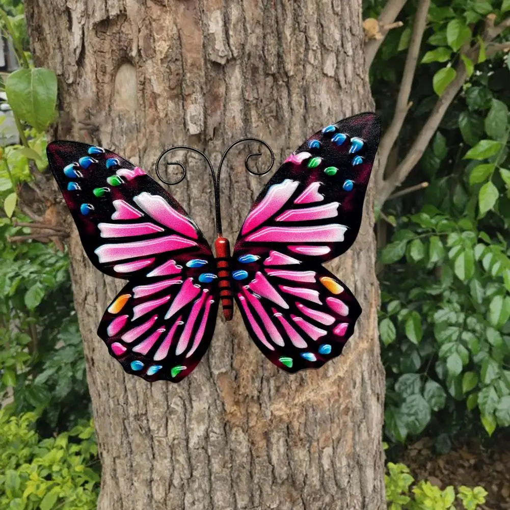 

Wall Pendant Rust-proof Wrought Iron Wall Statue Artwork Ornamental Home Decor 3D Metal Butterfly Wall Decor for Garden