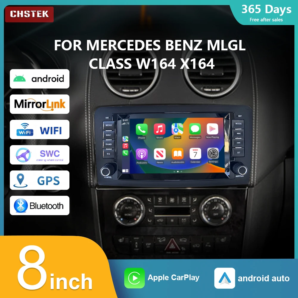 

CHSTEK Car Radio 12G+256G Navigation Multimedia Player Carplay for Mercedes Benz ML-Class GL-Class W164 X164 ML280 Qualcomm 4G