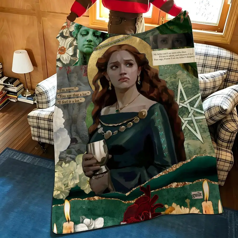 Drama H-House-e o-of t-the D-Dragon-n Throw Flannel Cozy Print Blanket, Portable, Durable  Machine Washable cute Cool