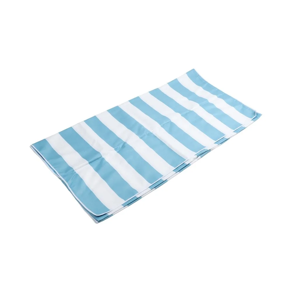 Comfortable Lounge Chair Cover No Sliding Cover Beach Chair Cover Ample Coverage Classic Mint Green Stripe Double-faced Fleece