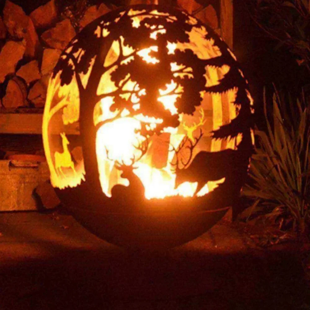 Handmade Steel Sphere Fire Pit Fire Ball Corten Steel Fire Pit