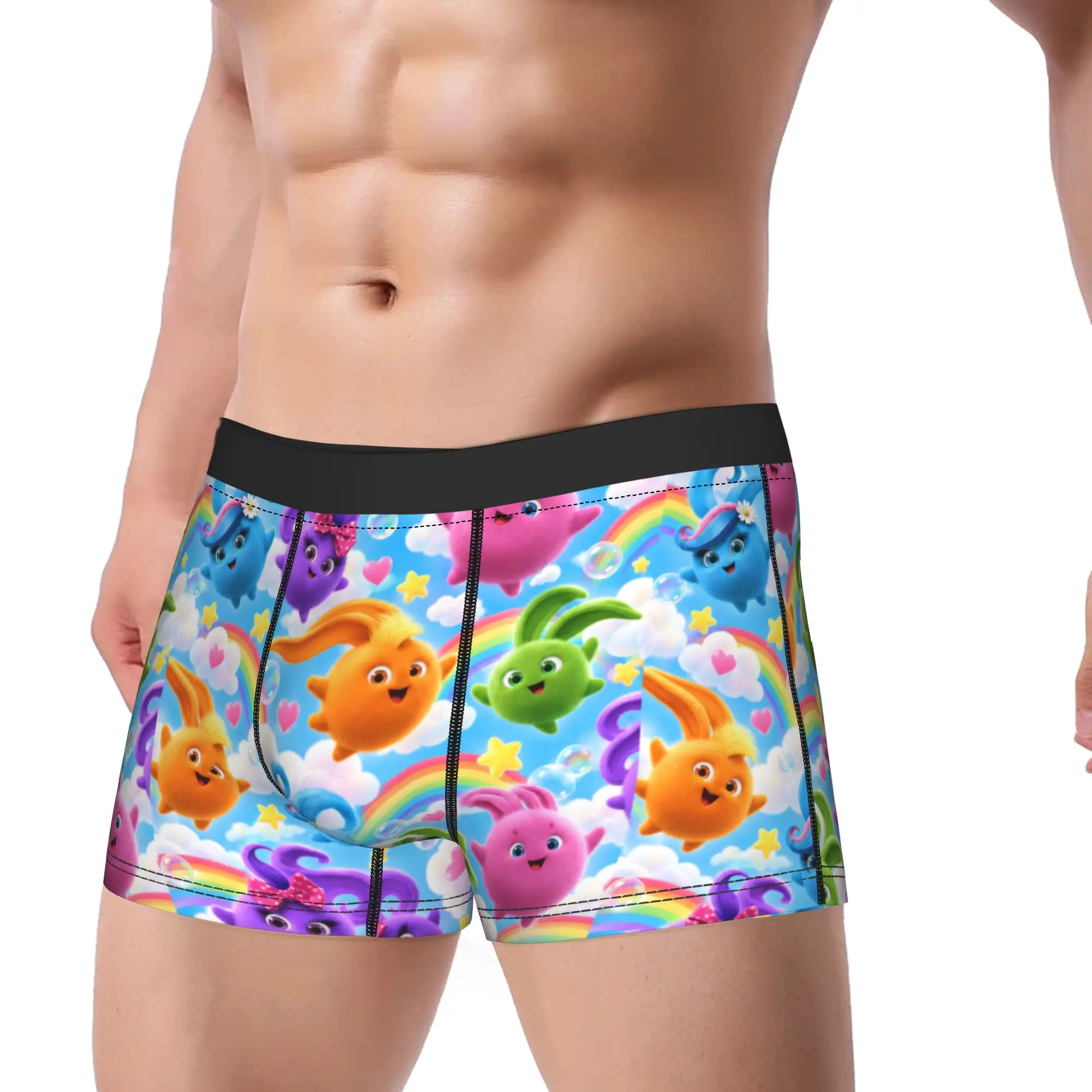 Sunny Bunnies Playful Balls Underwear  Men Underpants Custom Breathable Trunk Trenky Shorts Briefs Plus Size