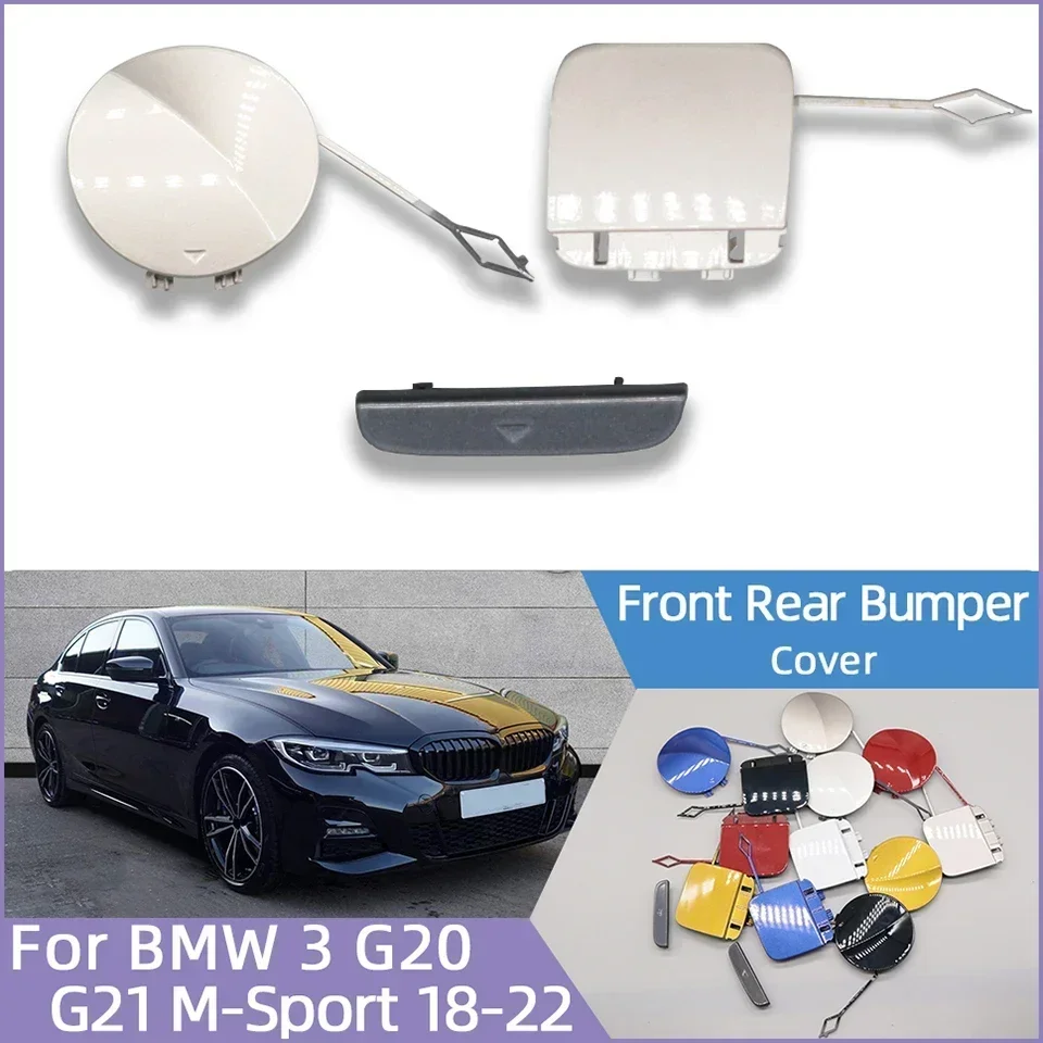 Front Rear Bumper For BMW 3 G20 G21 M-Sport 2018 2019 2020 2021 2022 Tow Hook Cap Shell Cover Hauling#51128099902 51118099893