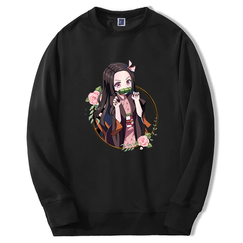 Demon Slayer Anime Hoodies Mens Sweatshirts Tanjirou Mangas Graphic Sweatshirt Casual Round Neck Round Neck Sudaderas Moletom