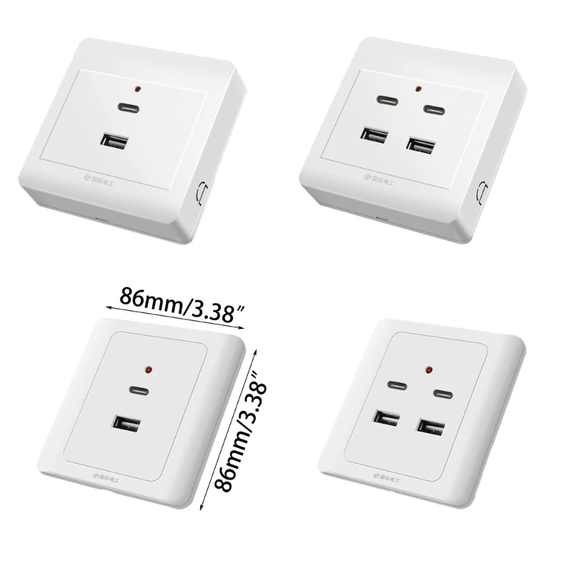 USB Wall Outlet USB Receptacle Tamper Resistant Receptacle Plug for Home Dropship