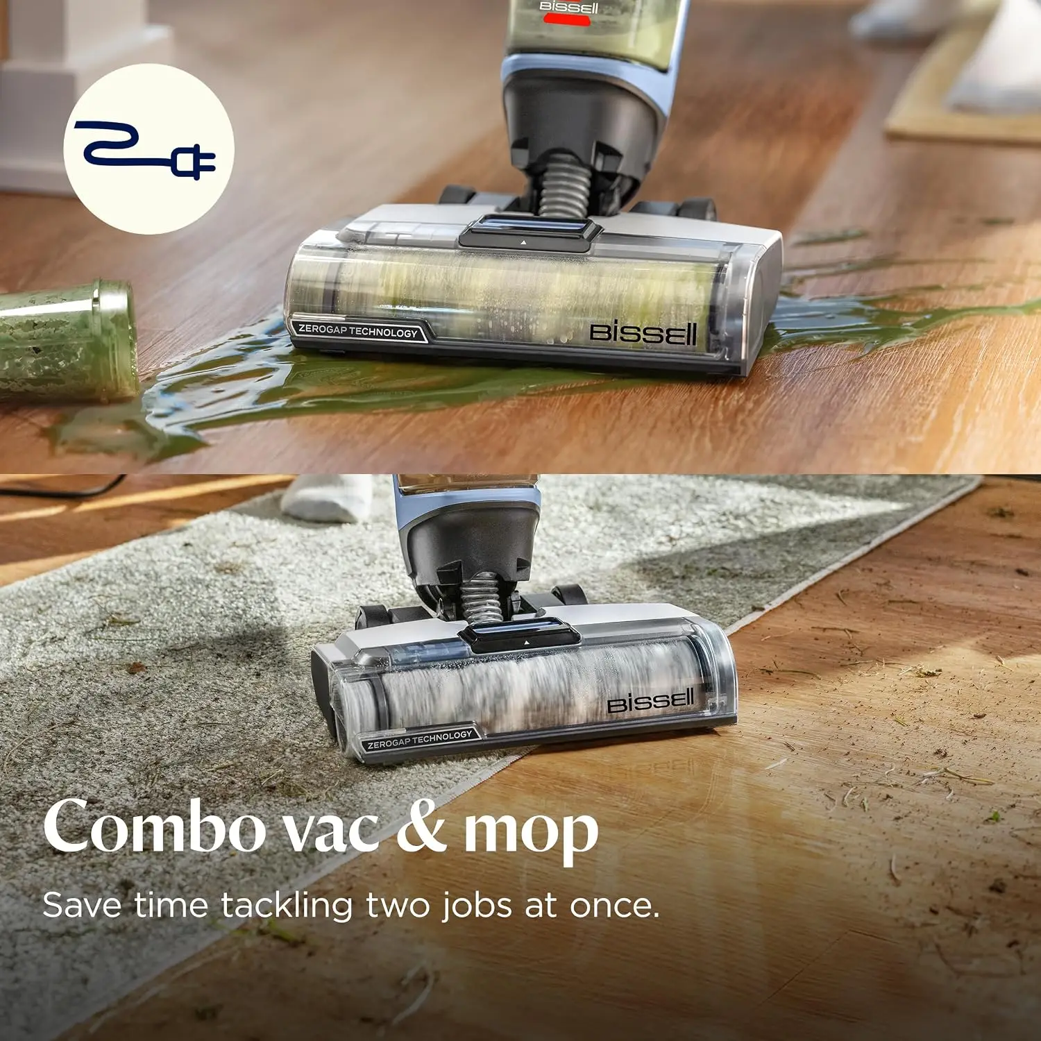 CrossWave Edge Zero-Gap Wet Dry Vacuum Mop, 4111A | Powerful suction for tile floors and stain removal; zero-gap edge reaches ba