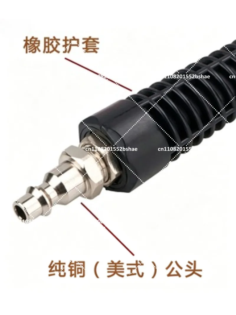6ft Air Compressor Hose with Quick Coupler, Lightweight Heavy Duty Rubber Hose Kit