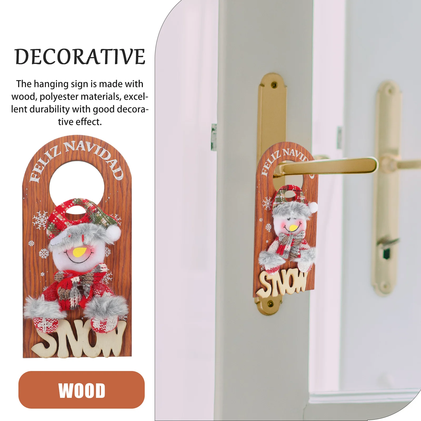 

2 Pcs Door Handle Ornaments Christmas Decoorations Hanging Sign Decorations Coat Hanger