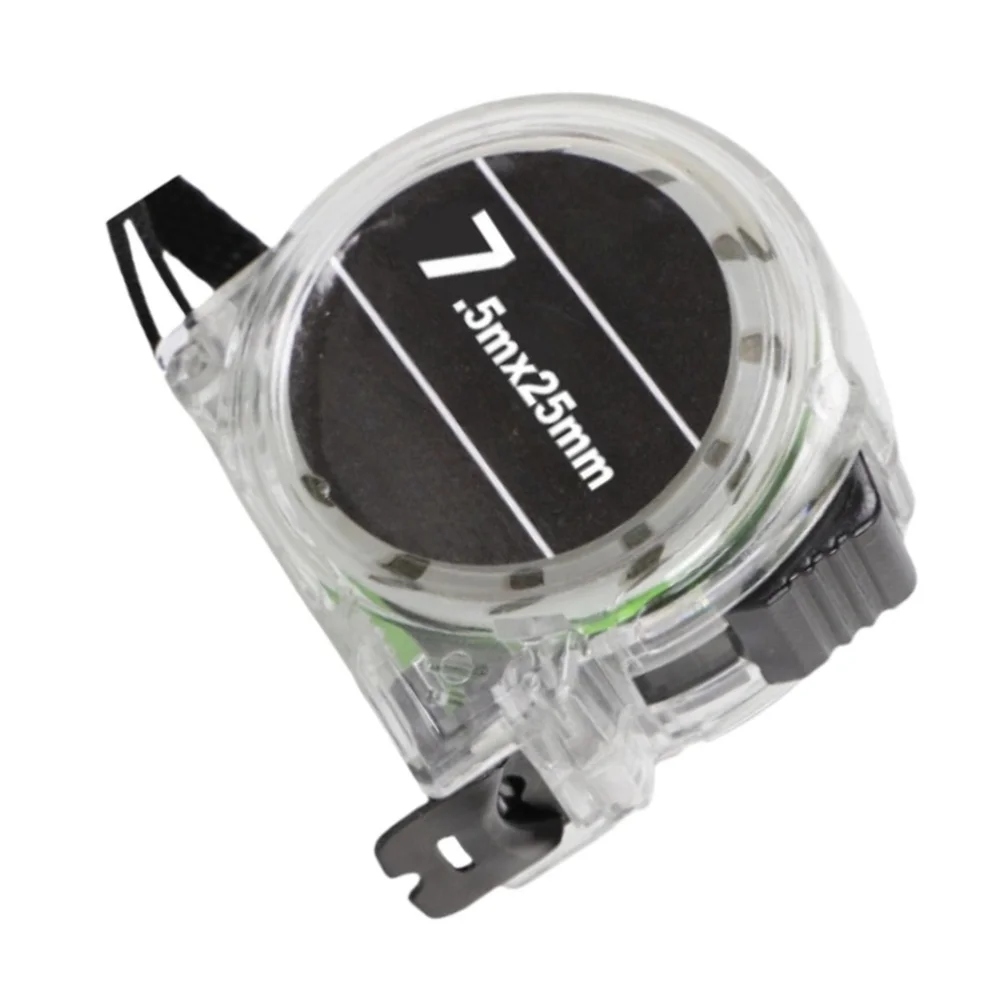 Fluorescent Tape Measure 8ft with Rust-Proof Electroplated Stainless Steel Blade and Transparent PC+ABS Case for Precision Work