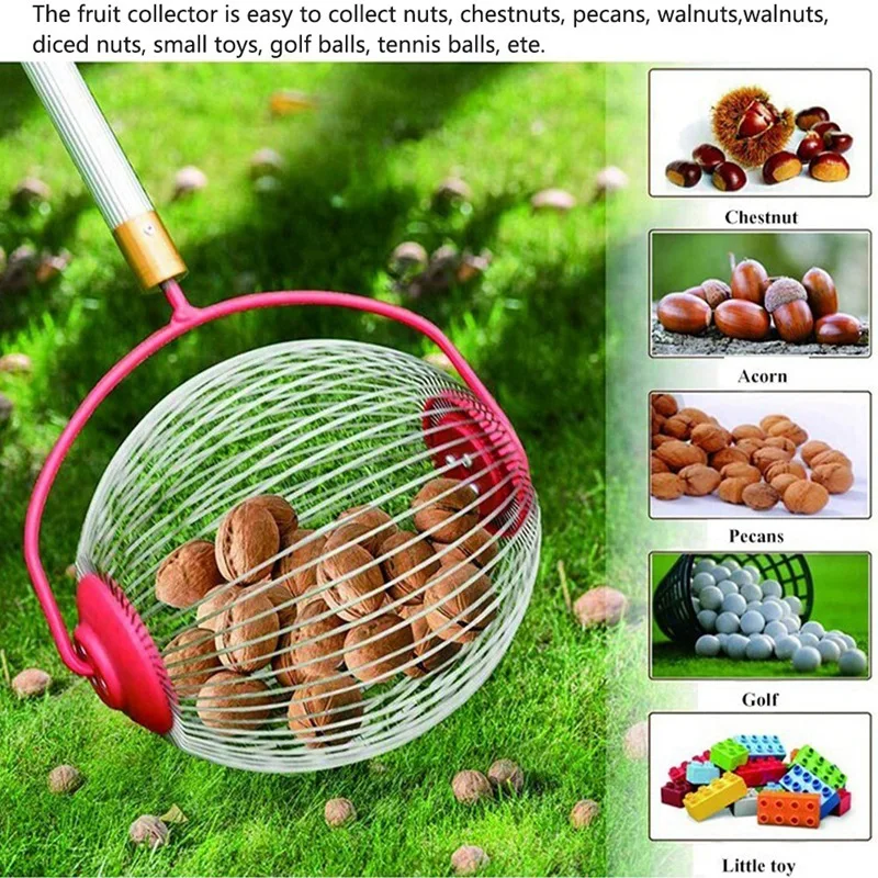 과일 수집기 볼 수집기, 롤링 너트 볼 피커, 조절 가능한 야외 피커, 너트 수집기