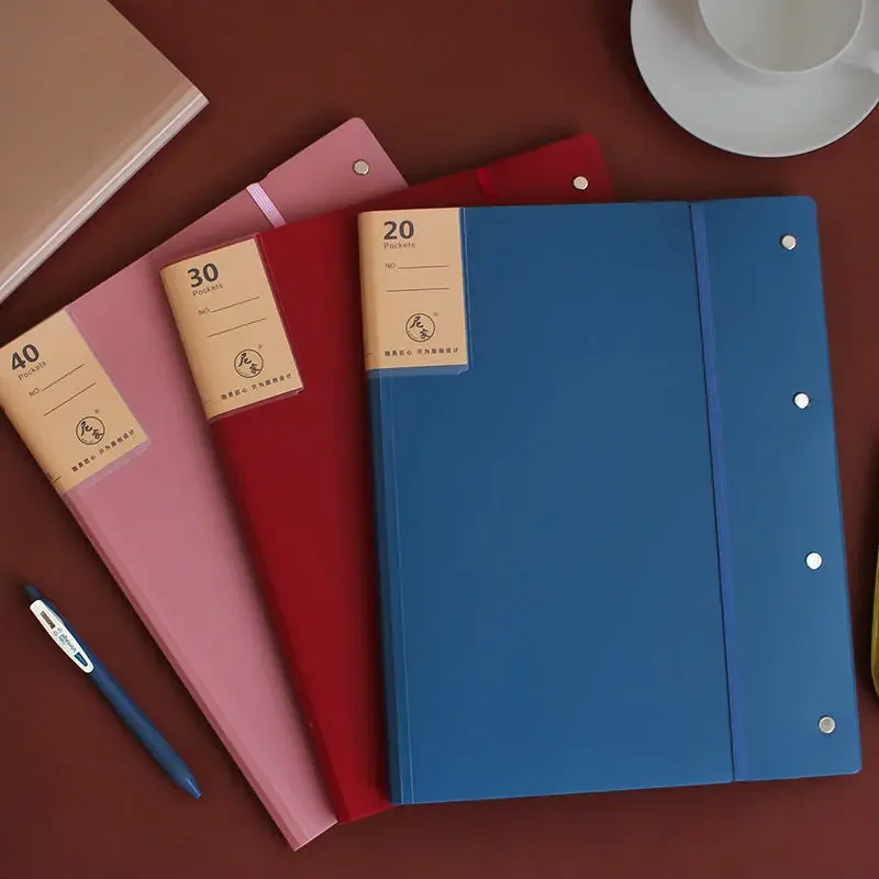 20/30/40 Pages A3 Display Book  Transparent Insert Folder Document Storage Bag for Bank Campus File Office Workplace Student