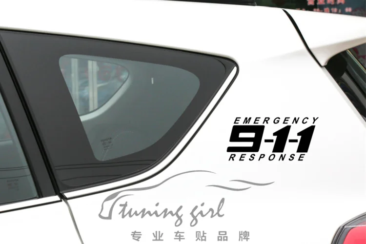 Car Stickers 911 Police Emergency Response Alarm Warming Reflective Decals For Bumper Trunk Window Windshield Motorcycles