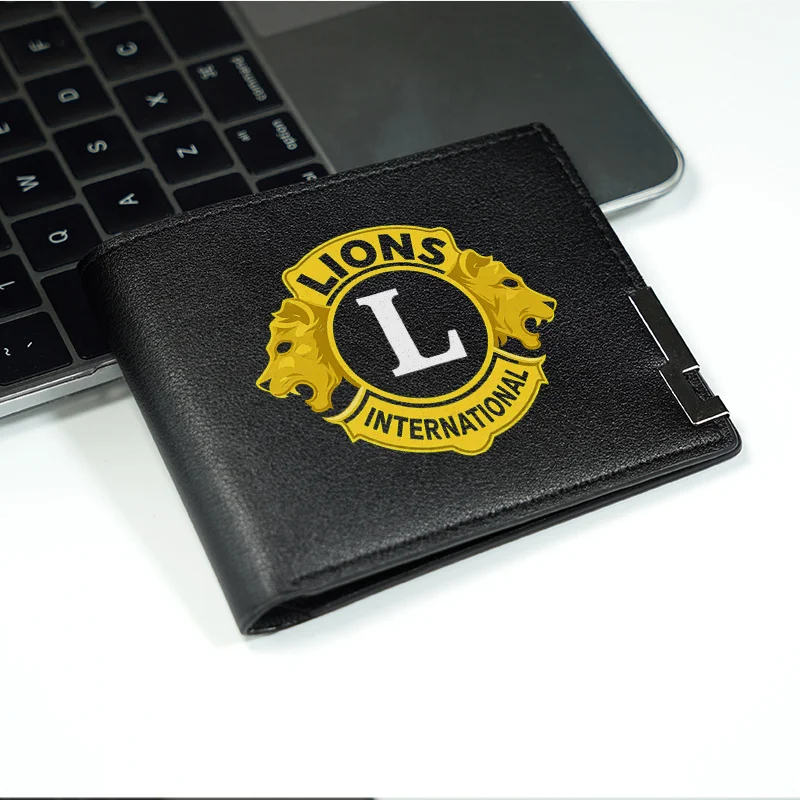 LIONS INTERNATIONAL LOGO PU-LEDER BUSINESS BRIEFTASCHE HERREN SCHLANKES DESIGN LANGLEBIGES, LEUCHTES ALLTAGESCHWENDUNG MODE ZUBEHÖR
