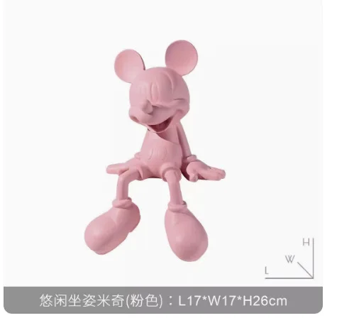 Moderne minimalistische zithouding Mickey Mouse groot ornament woonkamer thuis tv-kast decoratie entree licht luxe stijl