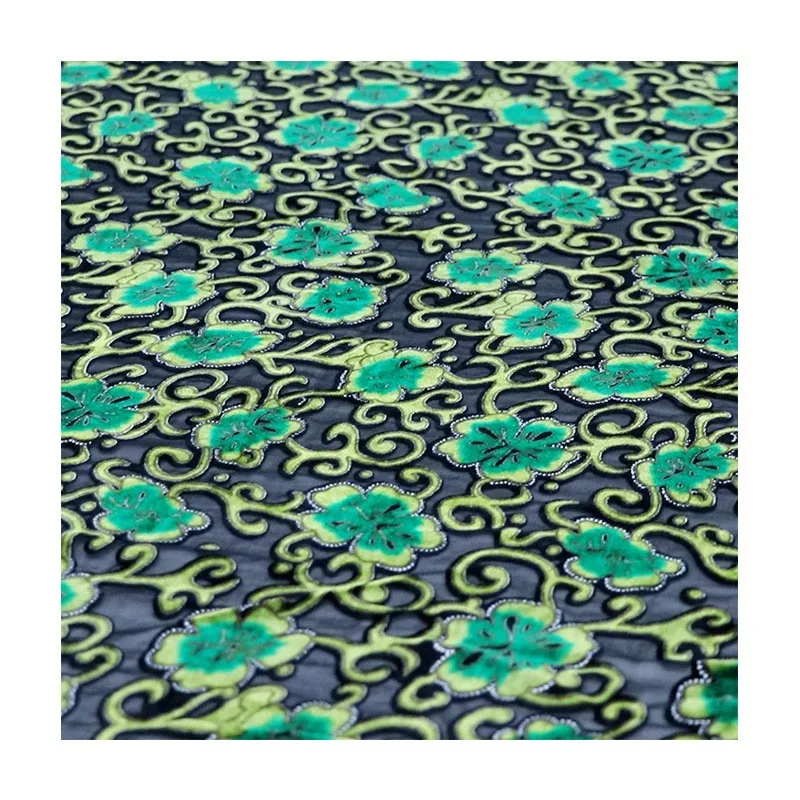 Woven brocade viscose printed flower-patterned drop-molded velvet fabric nightdress dress cheongsam