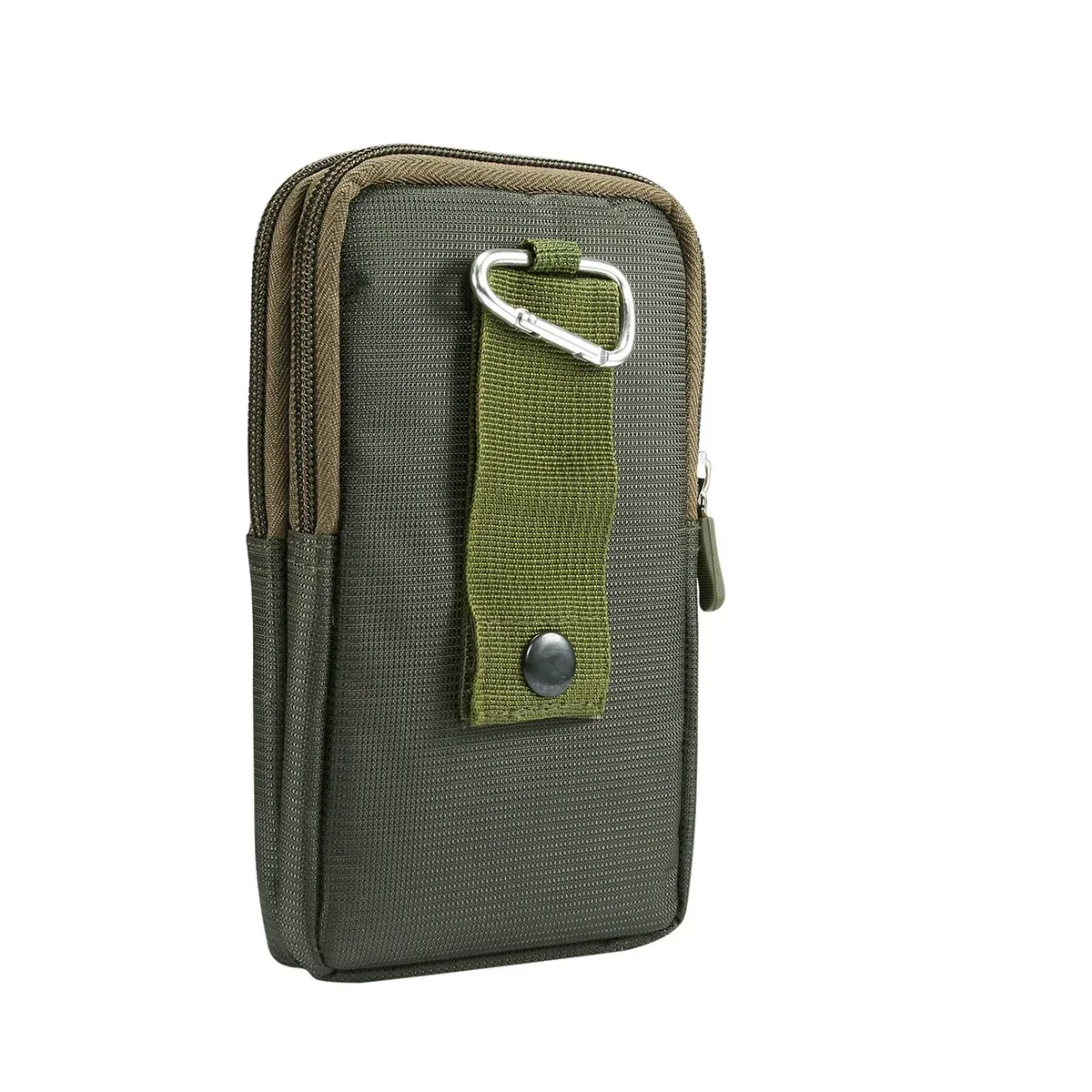 6.9 Inç Evrensel Naylon Kumaş Telefon Kılıfı W/Açık Karabina 3 Katmanlar Çift Fermuarlı Çanta Iphone Samsung Huawei Xiaomi Kapak