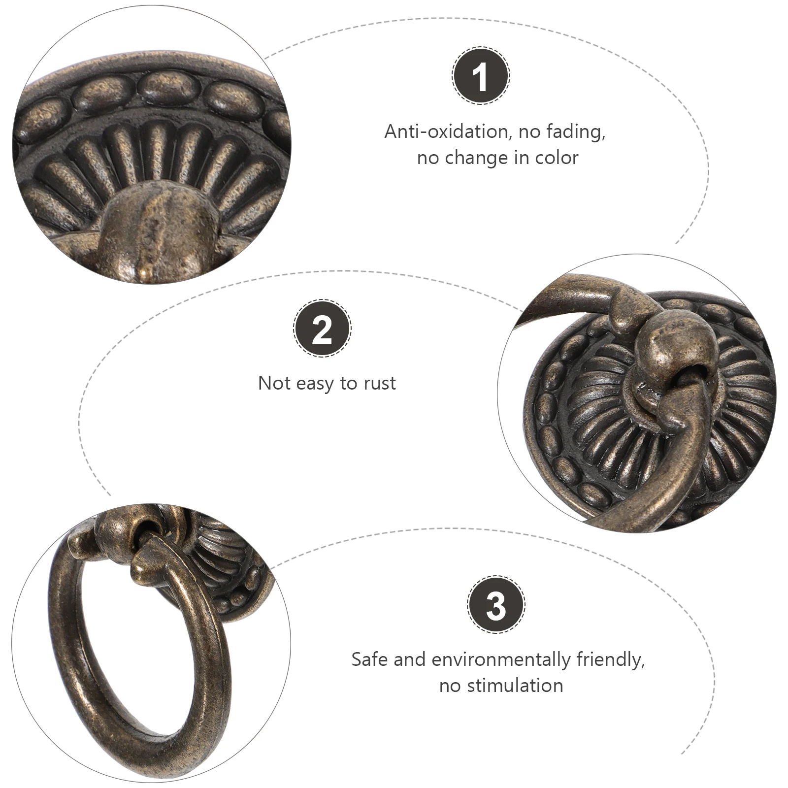 

12Pcs Vintage Drawer Pull Handles Zinc Alloy Cabinet Knobs Retro Style for Home Kitchen Bedroom Cabinet Handle