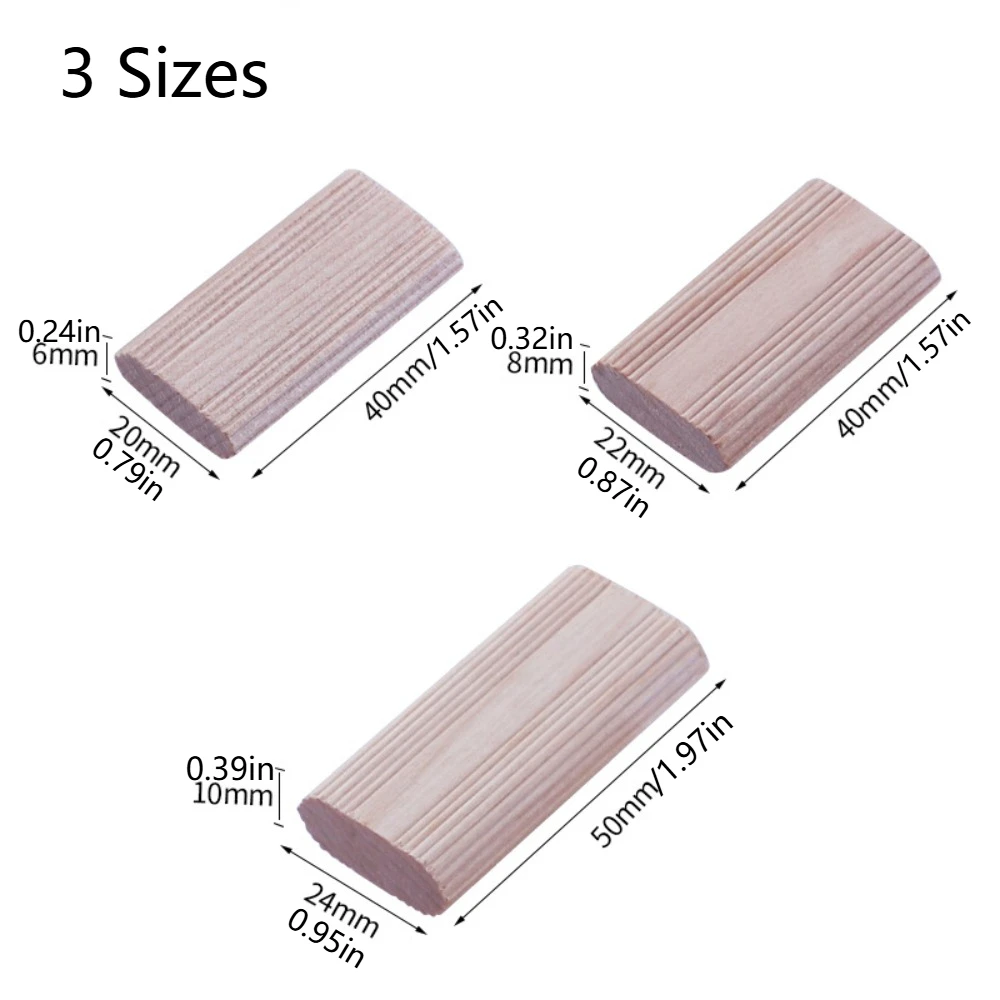 50/100Pcs Beech Wood Domino Tenons Joinery Plugs DIY Furniture Splicing Connectors Block Positioning Tool