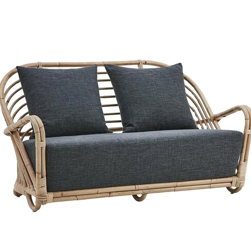 Two-Seater Outdoor Garden Furniture Modern Natural Rattan Sofas For Dining Hotels And Apartments